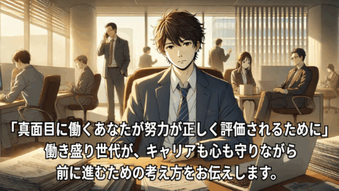 働き盛り世代に訪れる不公平さとその対処を表現したビジネスイラスト