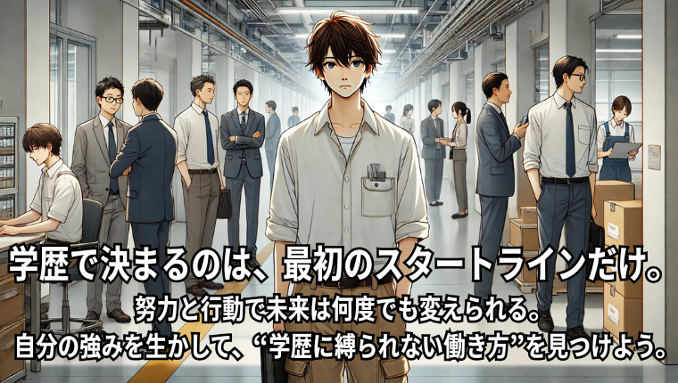 学歴に縛られない働き方を模索する人のイメージイラスト